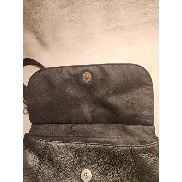 ROLFS Vintage Black Pebble Leather Front Flap Saddle Shoulder Bag - Picture 7 of 11